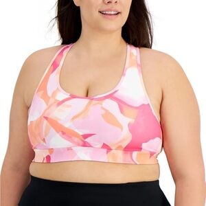 ID Ideology Floating Petals Medium Impact Padded Sports Bra plus size 2X